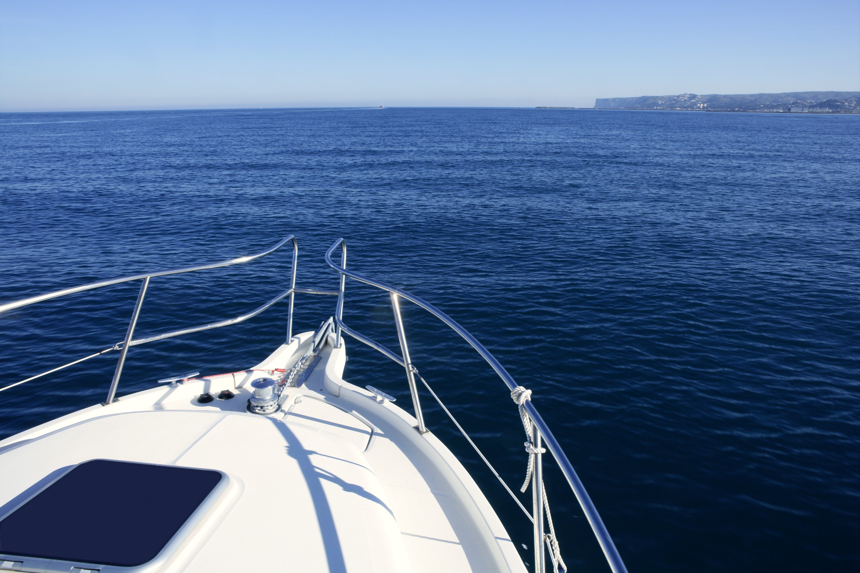 Boat Bow, Yatch Vacation on the Blue Ocean